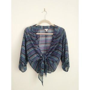 Dynamite Tie-up/ Tie front blouse shrug